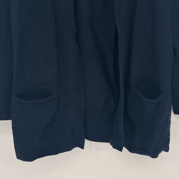 J.Jill Navy Blue Open Front Knit Sweater Cardigan Sz S Cottagecore Minimalist - Picture 5 of 6